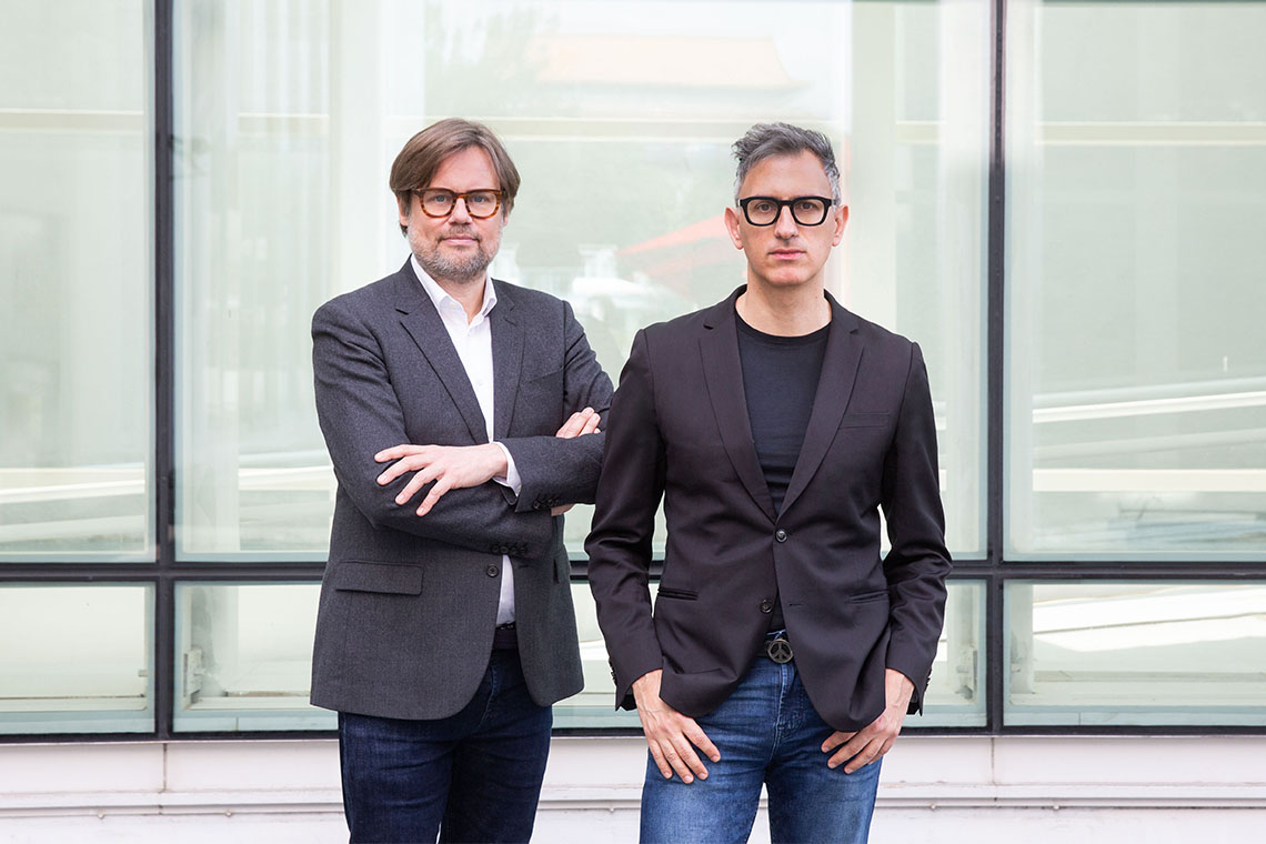 Curators of Taipei Biennial 2025, Sam Bardaouil (Right) and Till Fellrath (Left). Image courtesy of Taipei Fine Arts Museum. HEADER